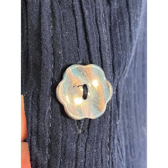 Beach Cabana Dress Blue 1X Crinkle Neutral Minimalist Preppy Classic Old Money - Picture 5 of 10